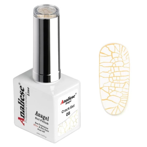 لاک ترک آنالیز رنگ سفید Crach Gel 08 حجم 20 میل.